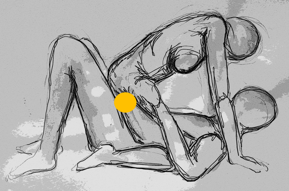 zittende houding met energie-uitwisseling