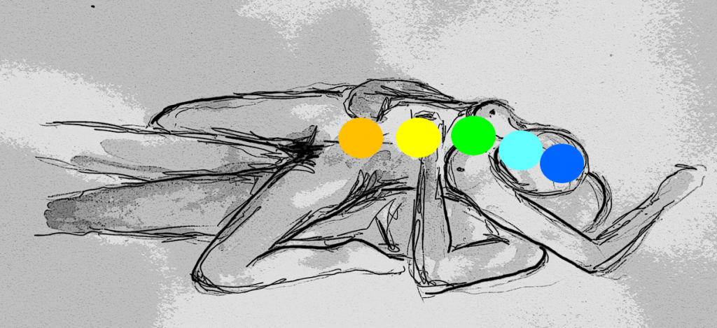 op de rug met energie-uitwisseling